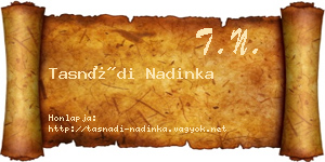 Tasnádi Nadinka névjegykártya